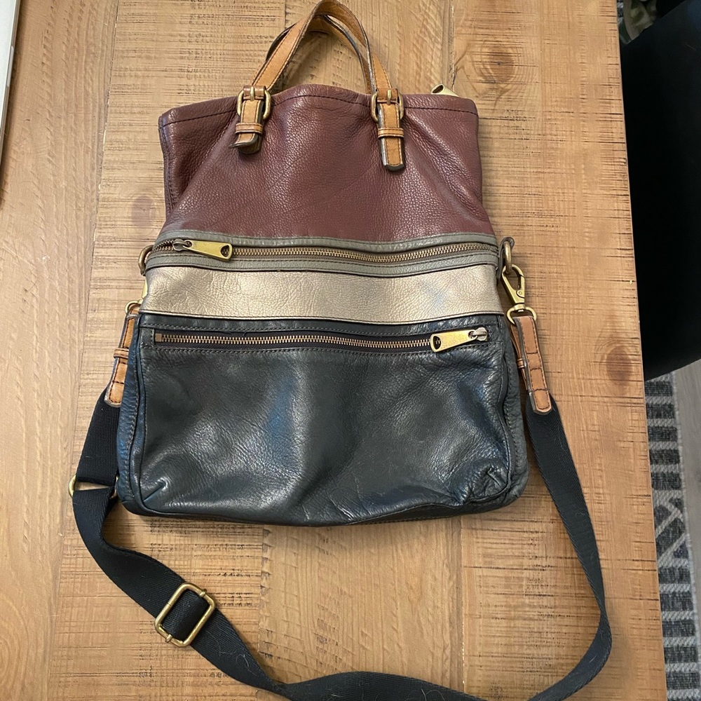 Fossil crossbody leather purse